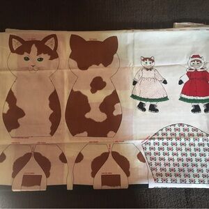 Crystal Cat Doll Cut and Sew Fabric Panel Set of 2